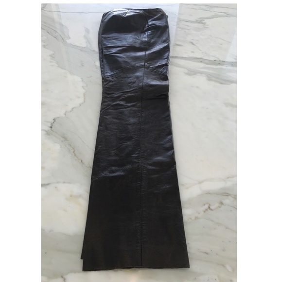 VAUNT BROWN LEATHER ITALIAN BOOTCUT PANTS SIZE US 4 - Picture 9 of 16